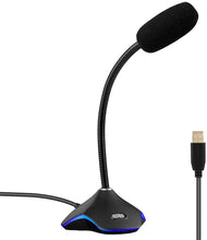 Load image into Gallery viewer, XIAOKOA PC Mikrofon USB Microphone Plug and Play ,Computer Mikrofon für Windows 7/8/10 und Desktop Mikrofon mit LED Licht Gaming Microphone Gelten PS4 und Mac, Discord,YouTube,Skype,Podcast