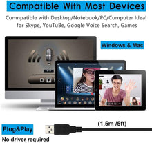 Load image into Gallery viewer, XIAOKOA PC Mikrofon USB Microphone Plug and Play ,Computer Mikrofon für Windows 7/8/10 und Desktop Mikrofon mit LED Licht Gaming Microphone Gelten PS4 und Mac, Discord,YouTube,Skype,Podcast