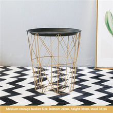 Load image into Gallery viewer, coffee table desk Iron Art Storage Basket Kitchen Bedroom Sundries Snacks Organizer home office metal storage basket revistero