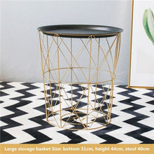 Load image into Gallery viewer, coffee table desk Iron Art Storage Basket Kitchen Bedroom Sundries Snacks Organizer home office metal storage basket revistero