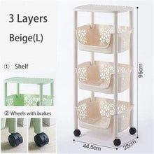 Load image into Gallery viewer, Multifunction Cart 304 Stainless Steel Kitchen Vegetable Fruit Basket Rack Floor Multi Layer Fruits and Vegetables Storage Shelf