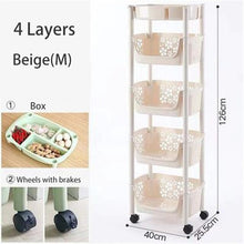Load image into Gallery viewer, Multifunction Cart 304 Stainless Steel Kitchen Vegetable Fruit Basket Rack Floor Multi Layer Fruits and Vegetables Storage Shelf