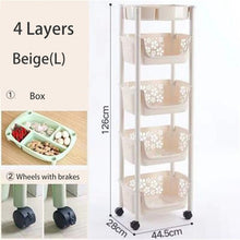 Load image into Gallery viewer, Multifunction Cart 304 Stainless Steel Kitchen Vegetable Fruit Basket Rack Floor Multi Layer Fruits and Vegetables Storage Shelf