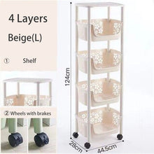 Load image into Gallery viewer, Multifunction Cart 304 Stainless Steel Kitchen Vegetable Fruit Basket Rack Floor Multi Layer Fruits and Vegetables Storage Shelf