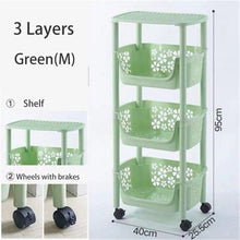 Load image into Gallery viewer, Multifunction Cart 304 Stainless Steel Kitchen Vegetable Fruit Basket Rack Floor Multi Layer Fruits and Vegetables Storage Shelf