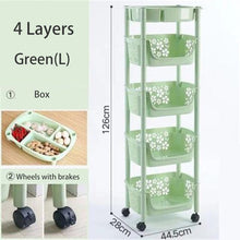 Load image into Gallery viewer, Multifunction Cart 304 Stainless Steel Kitchen Vegetable Fruit Basket Rack Floor Multi Layer Fruits and Vegetables Storage Shelf