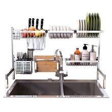Load image into Gallery viewer, 304 Stainless Steel Kitchen Dish Rack Hot Plate Cutlery Dish Drainer Sink Drying Rack Storage Holder Kitchen Organizer
