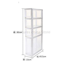 Load image into Gallery viewer, Kitchen bathroom drawers quilted storage cabinets toilet storage narrow cabinet multi-layer combination plastic storage cabinet
