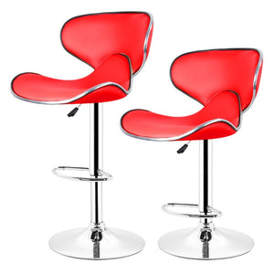 New 1 Pair High Quality PU Leather Butterfly Backrest Chair Bar Stool Gas Lift Height Adjusted Rotatable Kitchen Bar Chair HWC